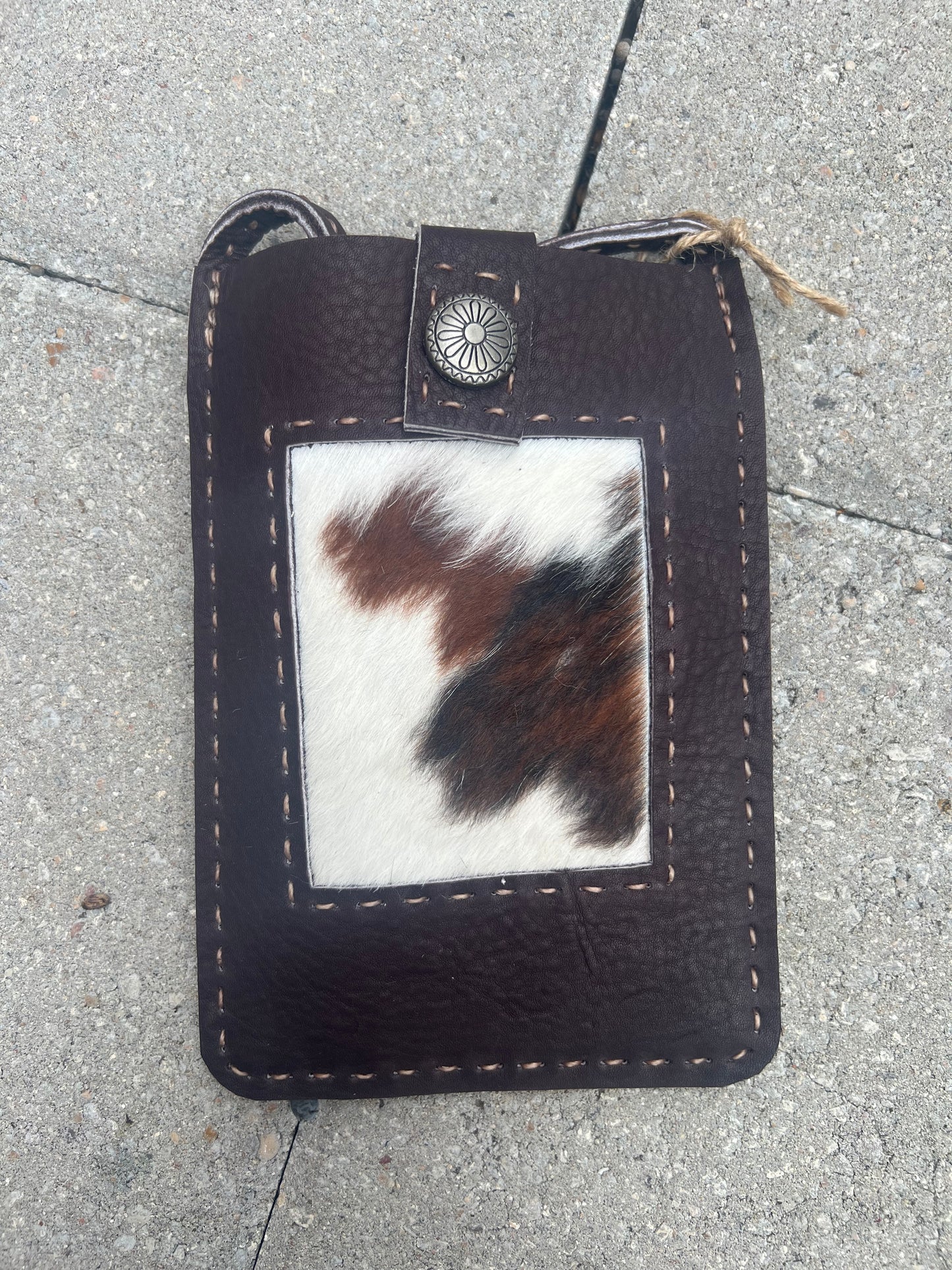 Pranee Cowhide Crossbody Phone Purse