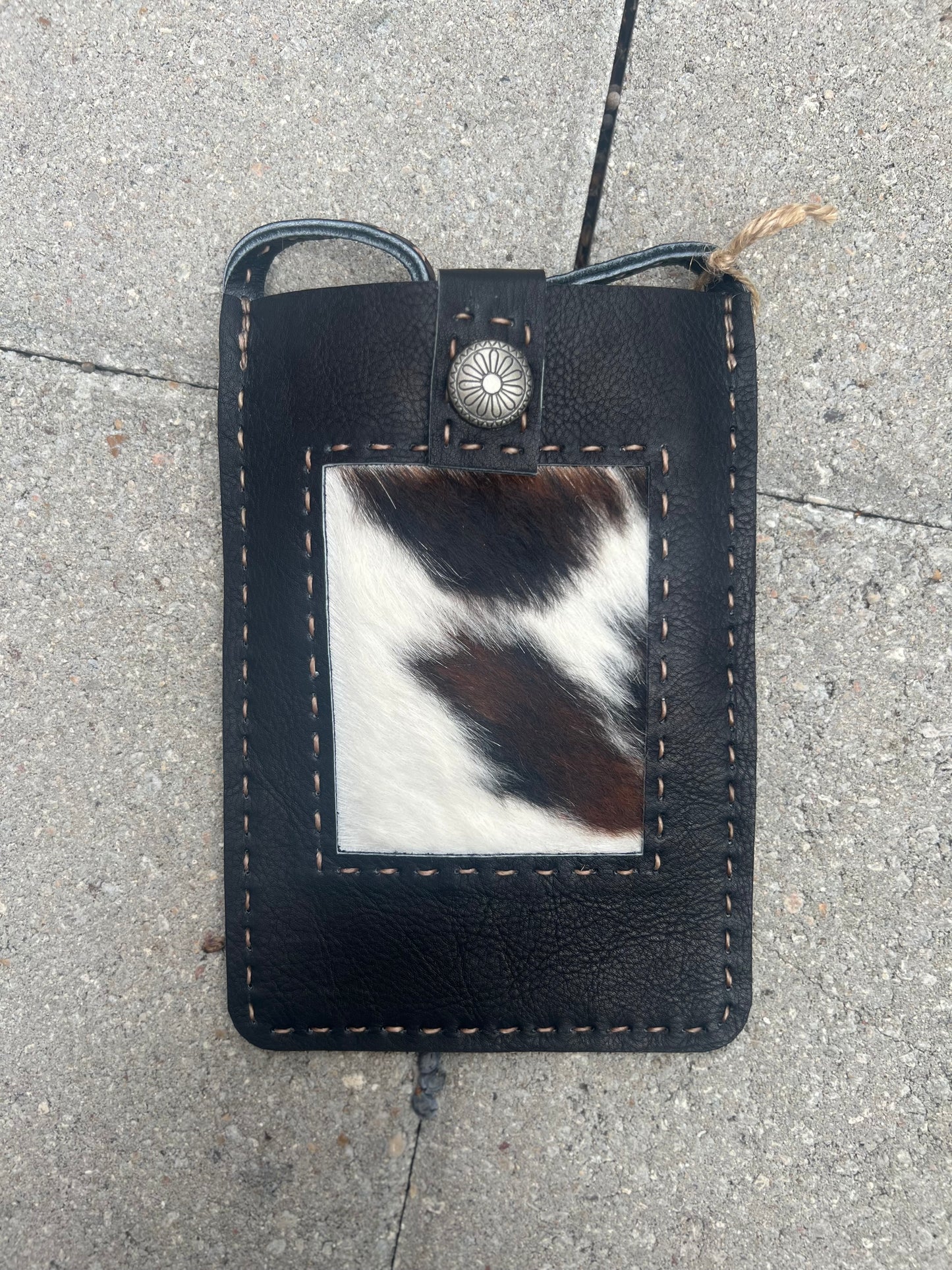 Pranee Cowhide Crossbody Phone Purse