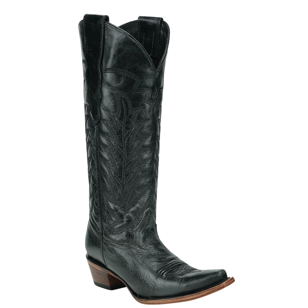 Circle G Black Embroidery Tall Top Boots