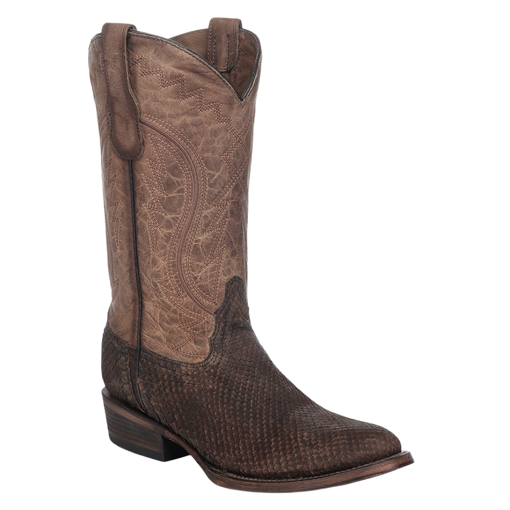 Men's Circle G Tan Python Round Toe Boot
