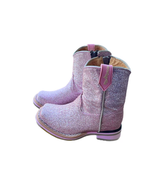 Mishmoccs Sparkle Barbie Pink Square Toe Boots