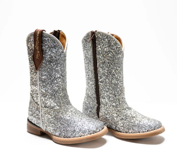 Mishmoccs Silver Mermaid Tail Square Toe Boots