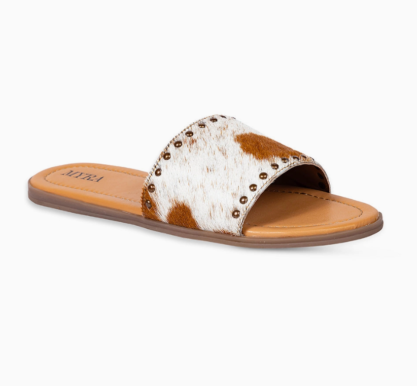 Lettie Ridge Leather Sandals in Light Cowhide