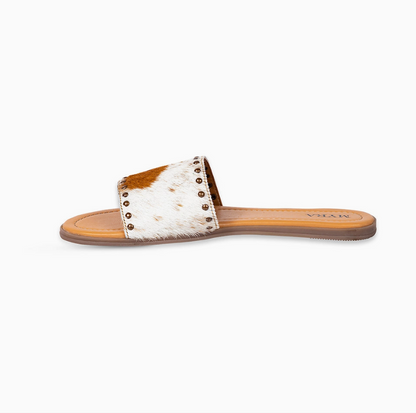 Lettie Ridge Leather Sandals in Light Cowhide