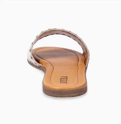 Lettie Ridge Leather Sandals in Light Cowhide