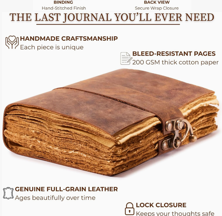 Handmade Leather Journal w/ Belt Closure