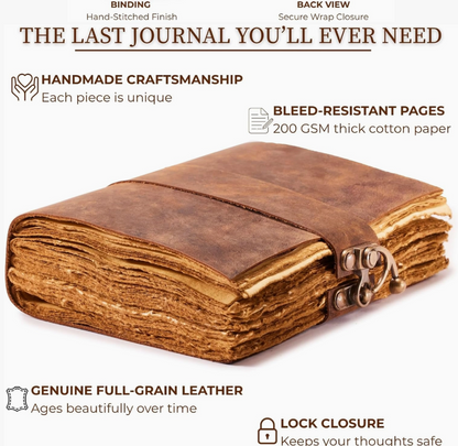 Handmade Leather Journal w/ Belt Closure