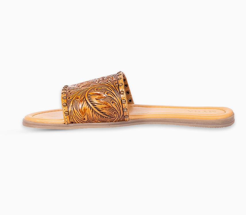 Ellie Hand-Tooled Leather Sandals