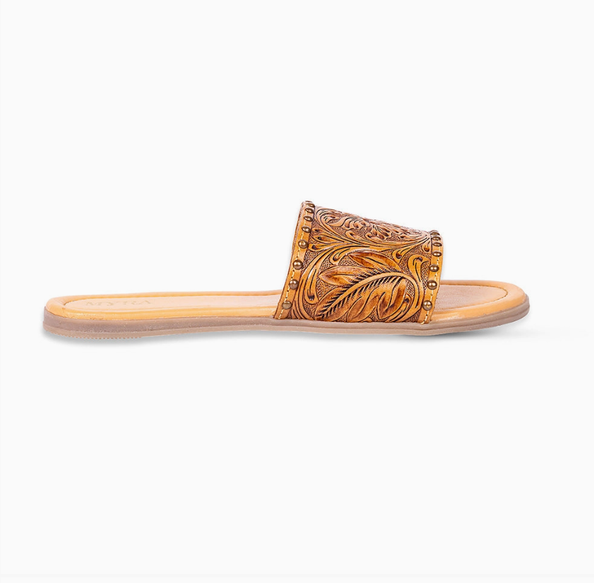 Ellie Hand-Tooled Leather Sandals