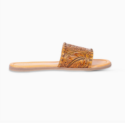 Ellie Hand-Tooled Leather Sandals