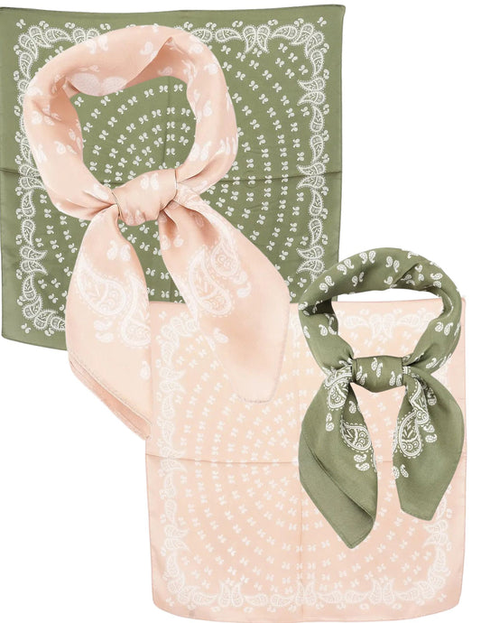 Bandana Print Silky Scarves