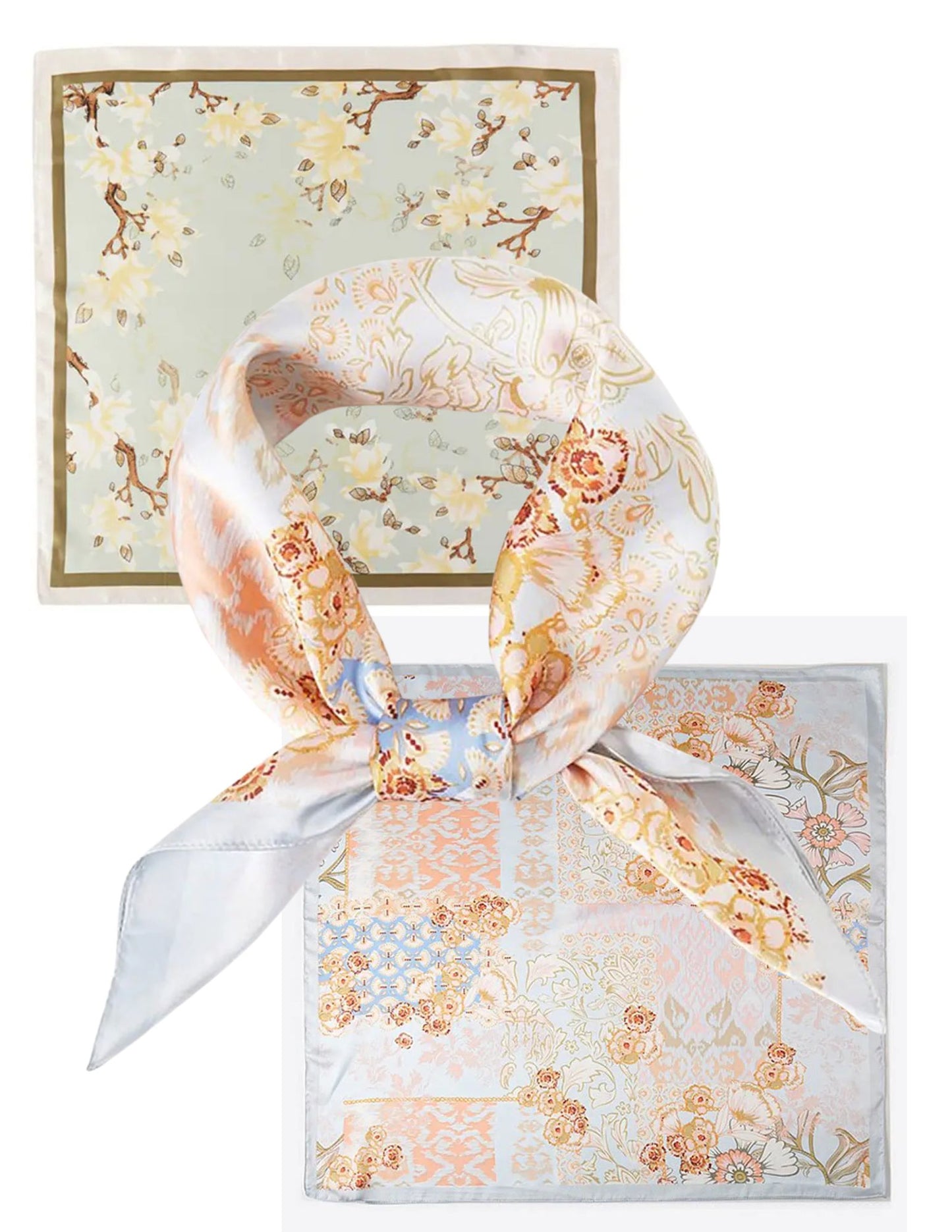 Floral Abstract Silky Scarves