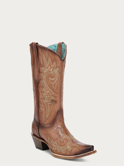Corral Shedron Flames Embroidery Snip Toe Boot