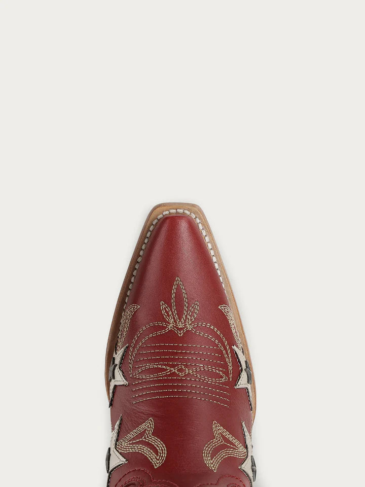 Corral Red Embroidery Stars & Studs Boot