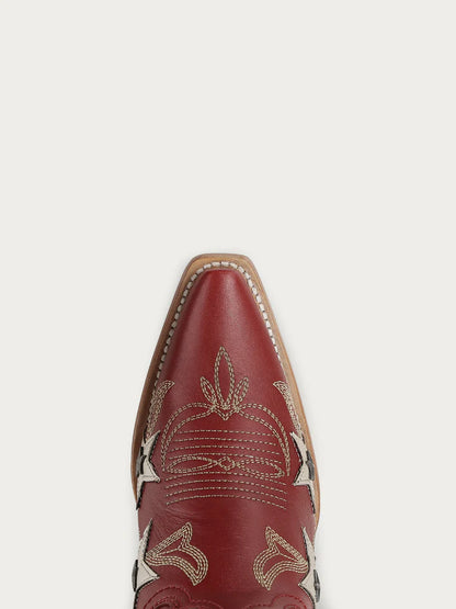 Corral Red Embroidery Stars & Studs Boot