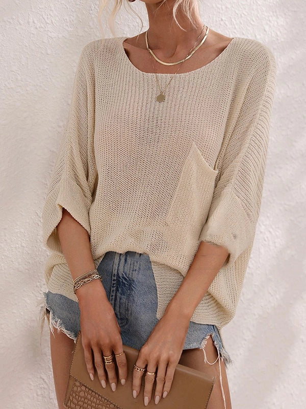 Light Weight Round Neck Sweater Top