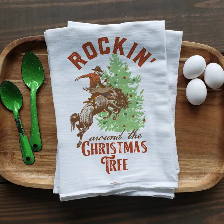 Rockin Around The Christmas Tree Tea Towel