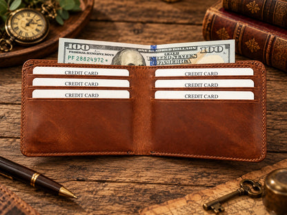 Full Grain Magnetic Bifold Wallet