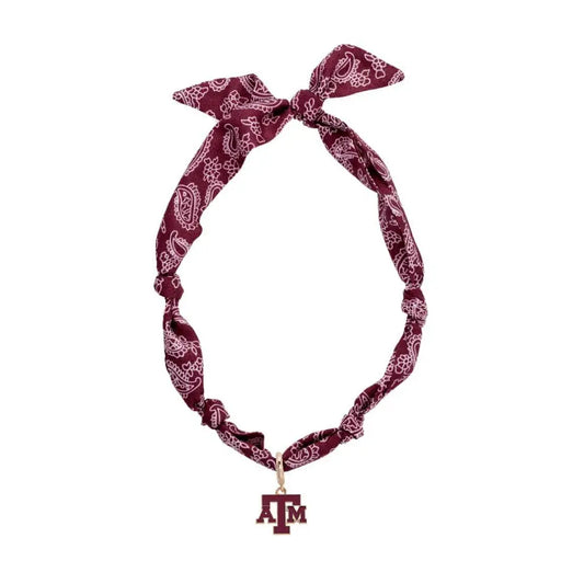 Texas A&M Logo Charm Scarf Necklace