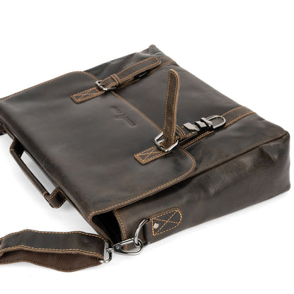 Portland Leather Laptop Bag - Brown