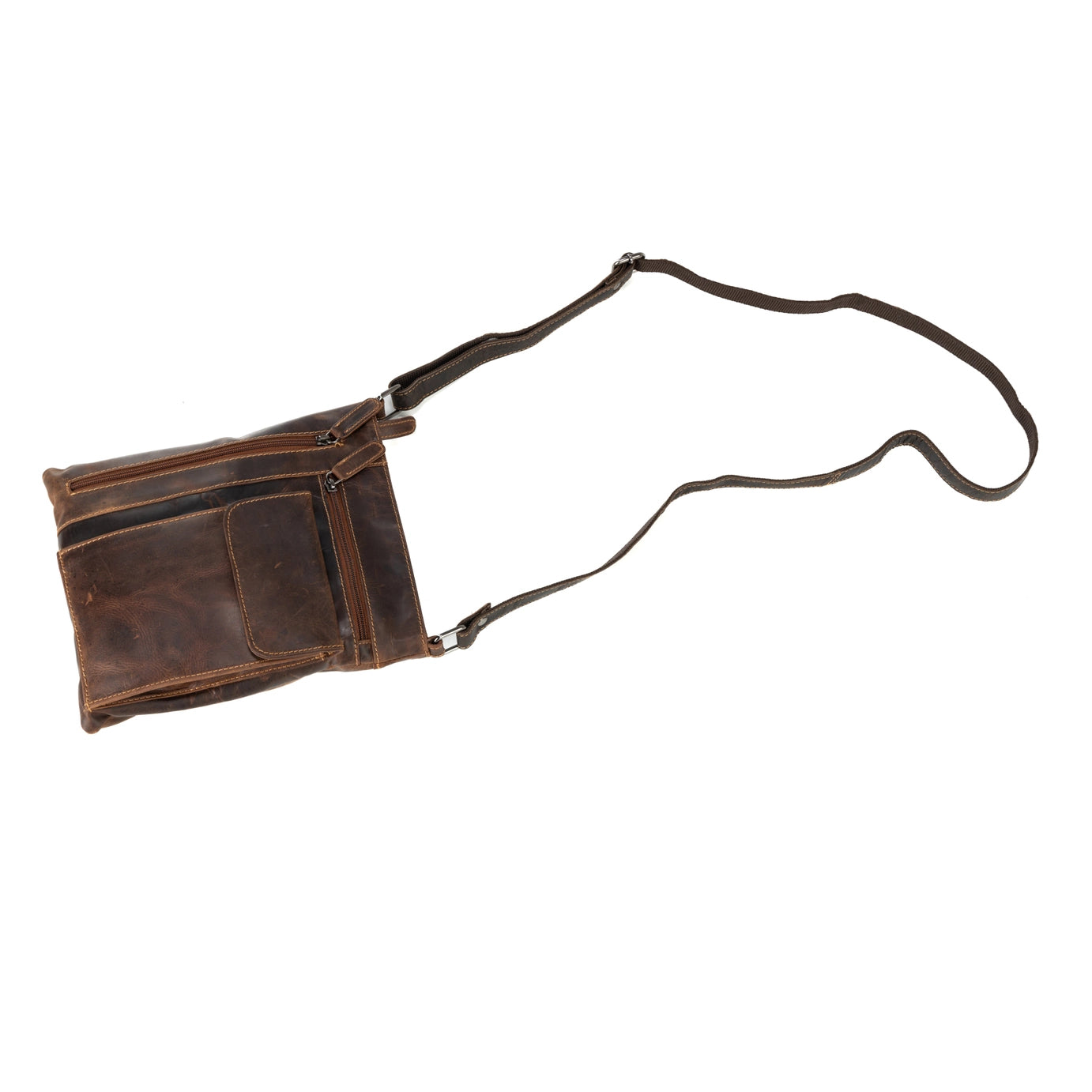 Leather Multi Pocket Crossbody Bag