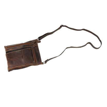 Leather Multi Pocket Crossbody Bag