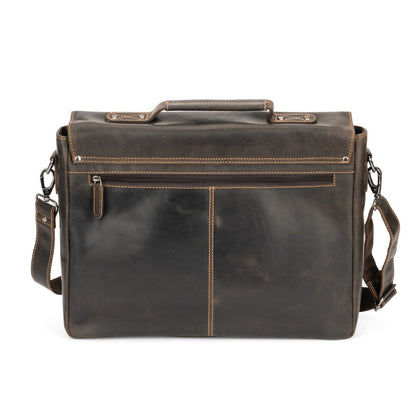 Portland Leather Laptop Bag - Brown