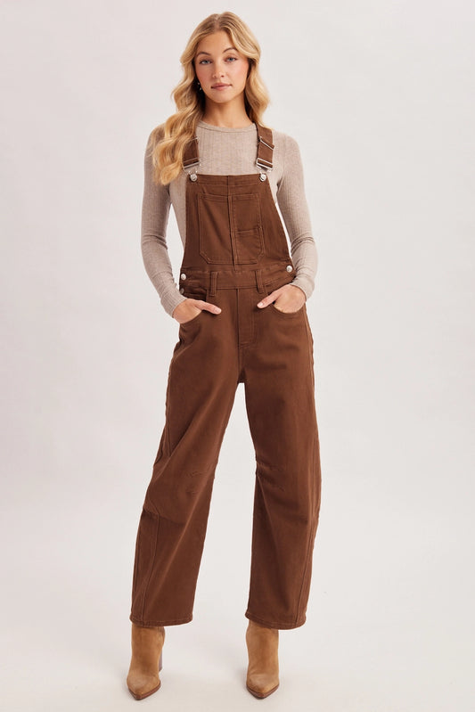 Root Beer Utility Barrel Overall Jumpsuit