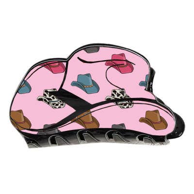 Pink Cowboy Hat Hair Clip