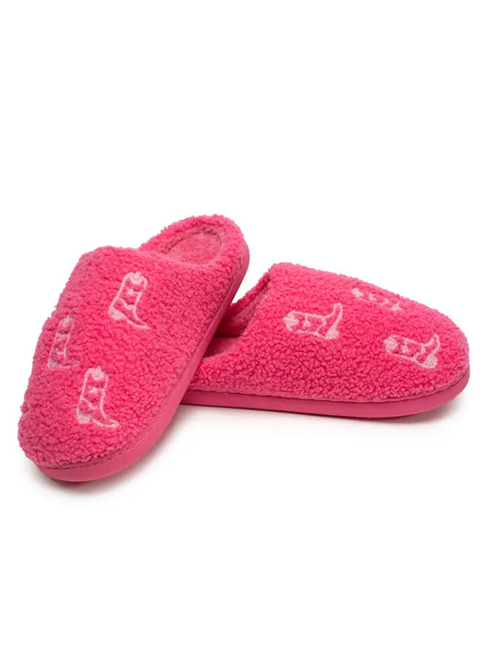 Hot Pink Boots Slippers