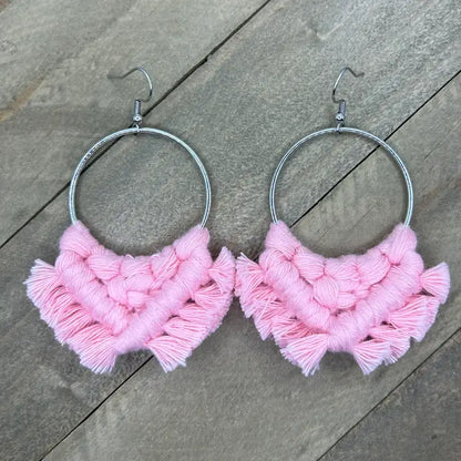 Square Knot Earrings - Ballet Pink