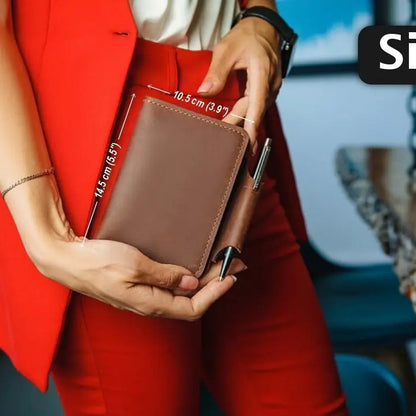 Leather Passport Cover w/ Pen Holder