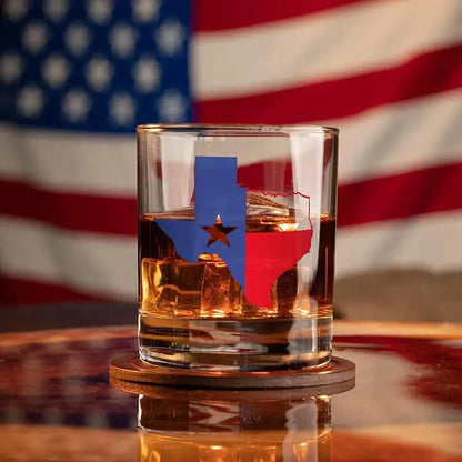 Texas Flag Whiskey Glass