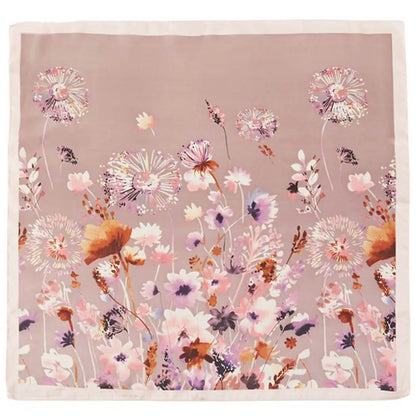 Purple Floral Dandelion Silky Scarf