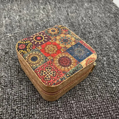 Vintage Crushed Wood Grain Jewelry Storage Box