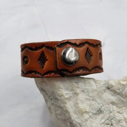Boho Turquoise Brown Leather Bracelet