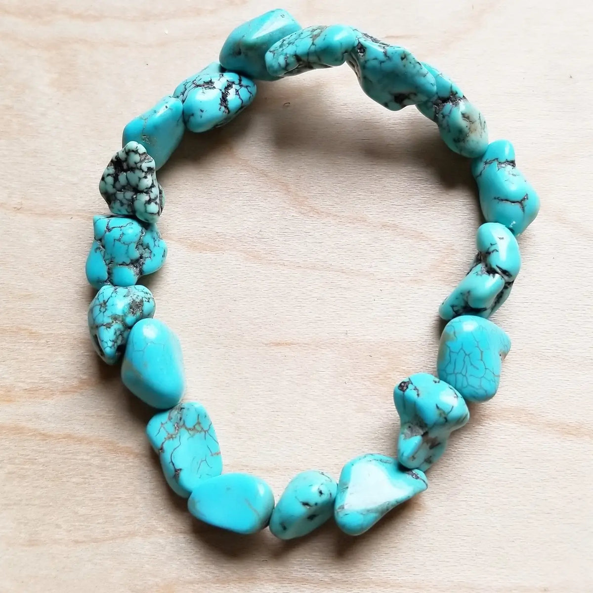 Chunky Blue Turquoise Nugget Bracelet