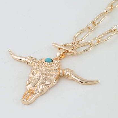 Antique Bull Toggle Link Chain Necklace