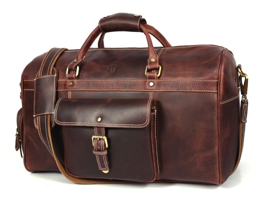 Dorval Leather Travel Bag - Walnut Brown