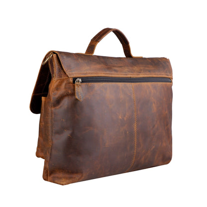 The Genuine Buffalo Leather Laptop Briefcase
