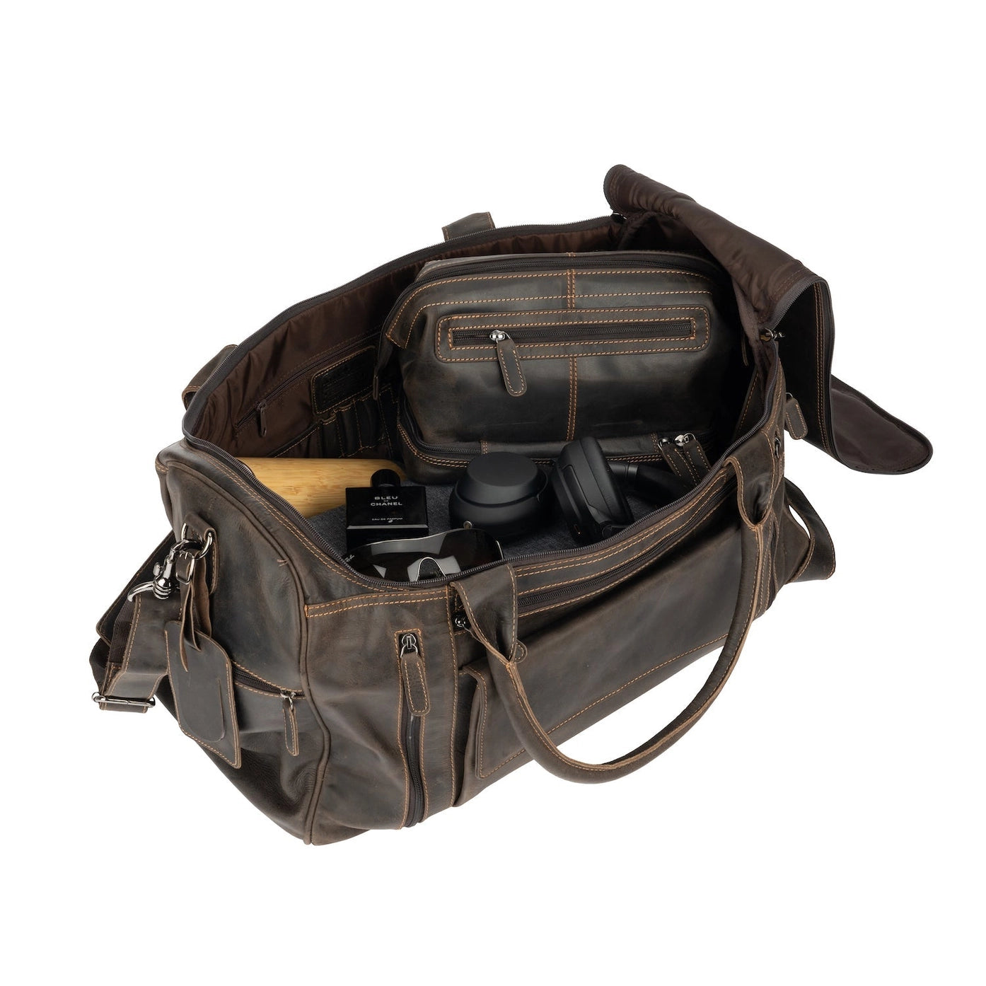 Large Leather Weekender Bag - Vintage Sandal