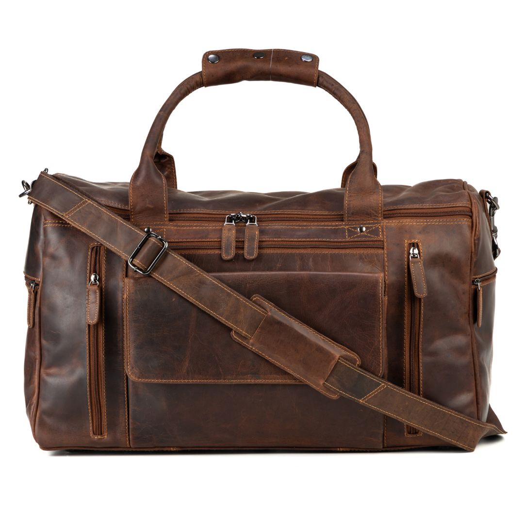 Large Leather Weekender Bag - Vintage Sandal