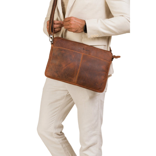 Leather Laptop Sleeve w/ Strap