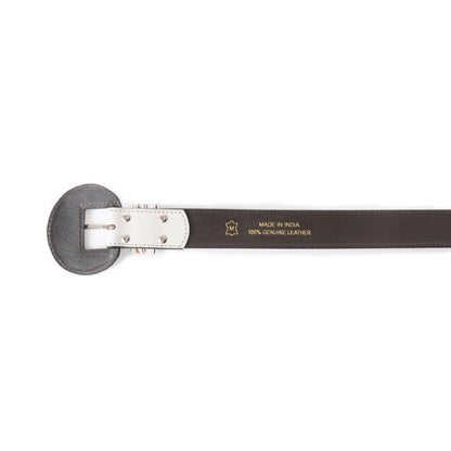 High Desert Women's Hand Tooled White Leather Belt