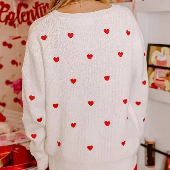 Love Print Long Sleeve Sweater