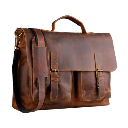 The Genuine Buffalo Leather Laptop Briefcase