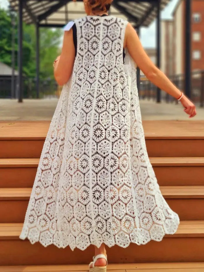 Crochet Sleeveless Duster Vest