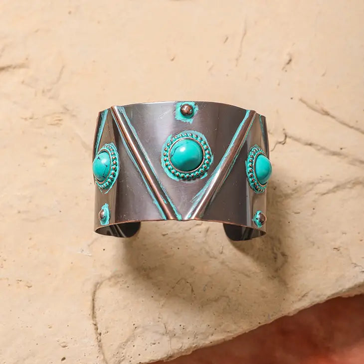 Turquoise Stone Studded Cuff