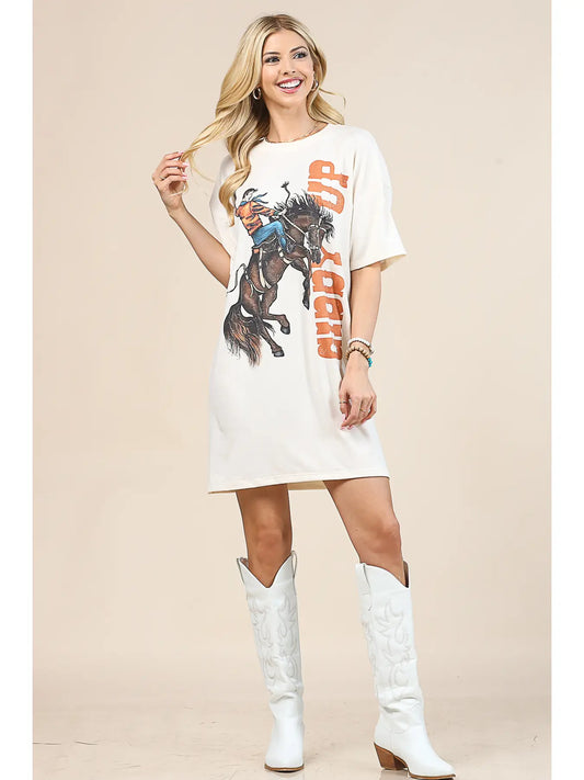 Giddy Up Graphic T-Shirt Dress