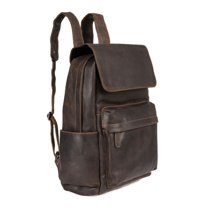 Leather Vintage Backpack - Dark Brown
